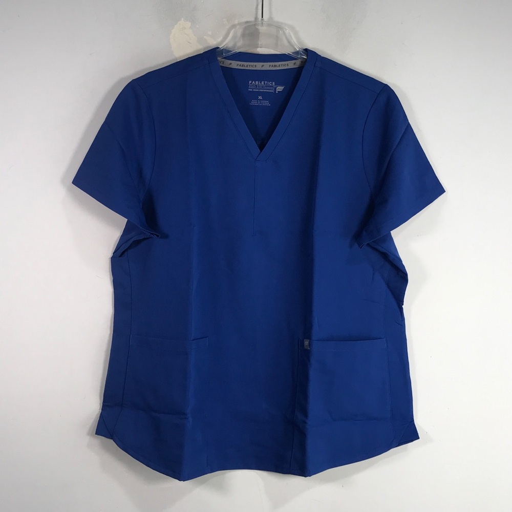 Fabletics Short Sleeve Scrub Top, Women's Size XL - Royal Blue